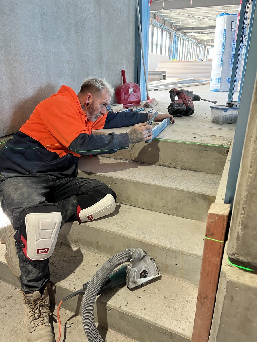 Fire stair compliance — Treads and landings brought into tolerance