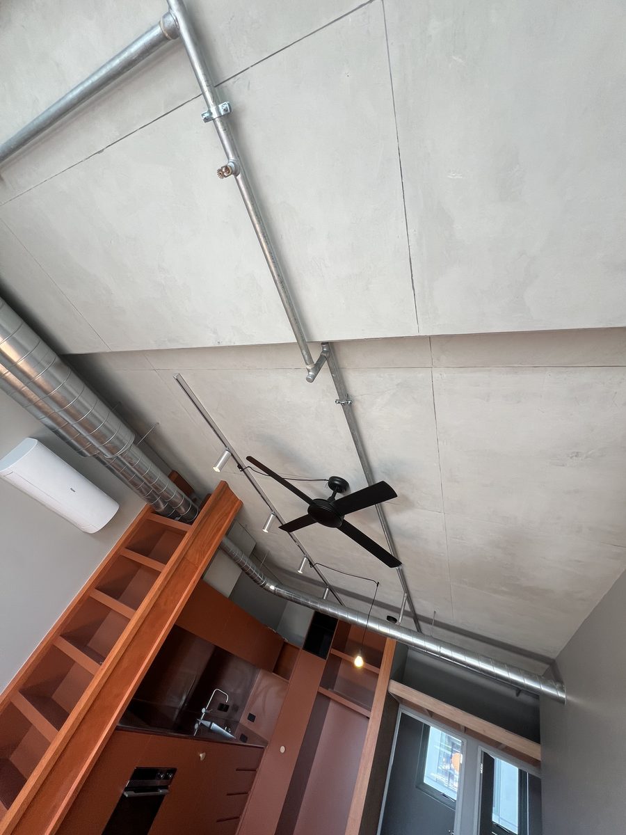Off-form soffits — Apartment fitout, patched and finished